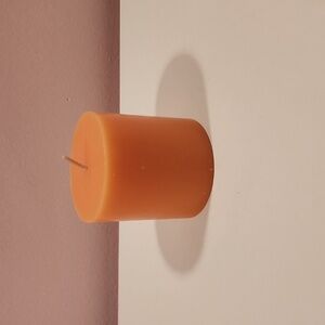 Vintage! PartyLite Pumpkin Apple Cider Pillar Candle 3in x 3in